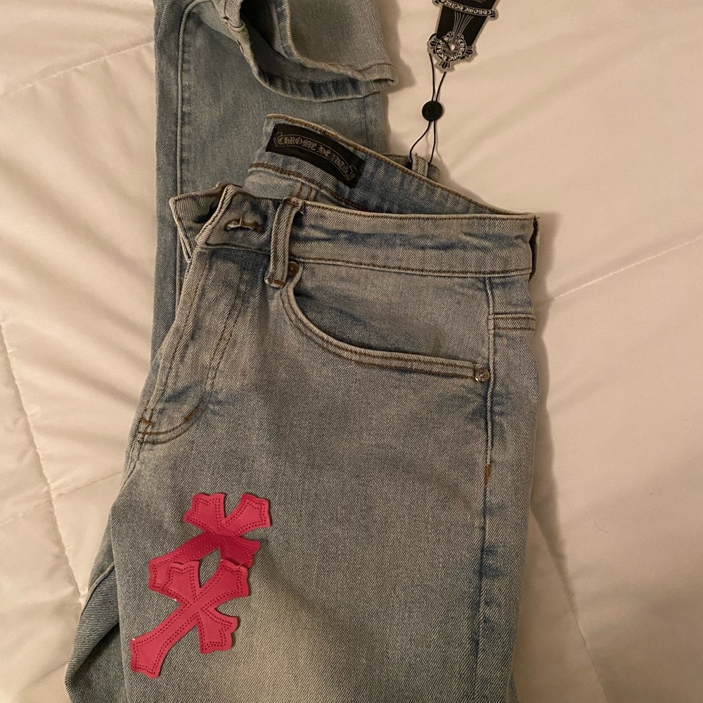 Pink Chrome Heart Jeans DS